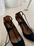 Suede Lace Up Pumps