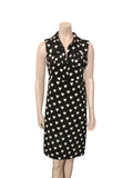 Vintage Heart Print Silk Dress