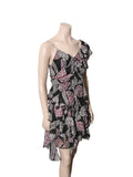 Printed Ruffle Silk Dress