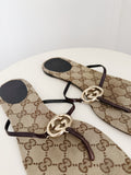 Leather GG Flat Sandals