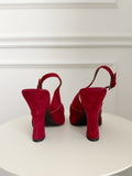 Vintage Suede Slingback Sandals