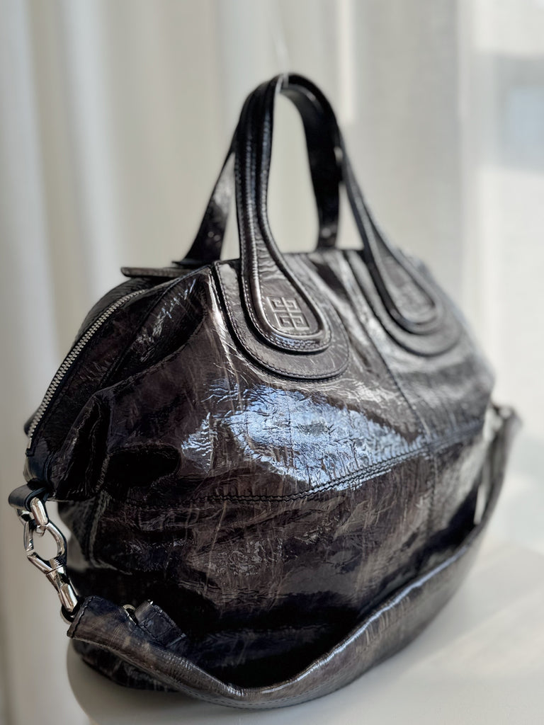 Patent Leather Top Handle Bag
