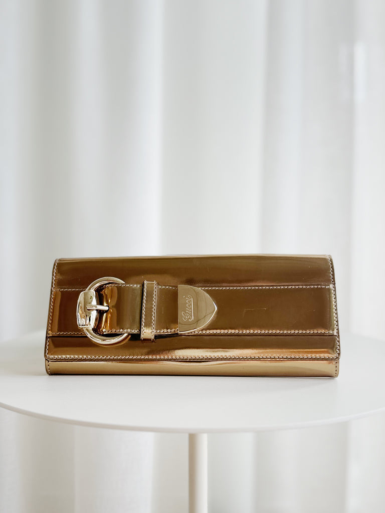 Metallic Buckle Clutch