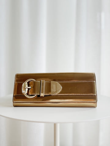 Metallic Buckle Clutch