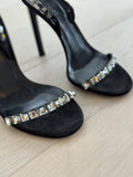 Embellished Suede Slingback Sandals