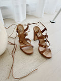 Rockstud Leather Block Heel Sandals