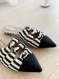 Striped Pointed Flats