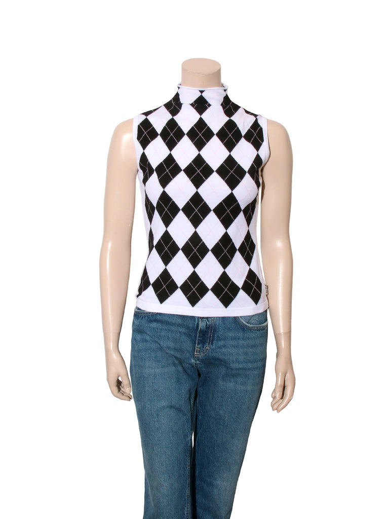 Argyle Print knit Vest