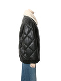 Faux Leather Quilted Jacket