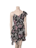 Printed Ruffle Silk Dress