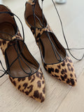 Lace Up Ponyhair Pumps