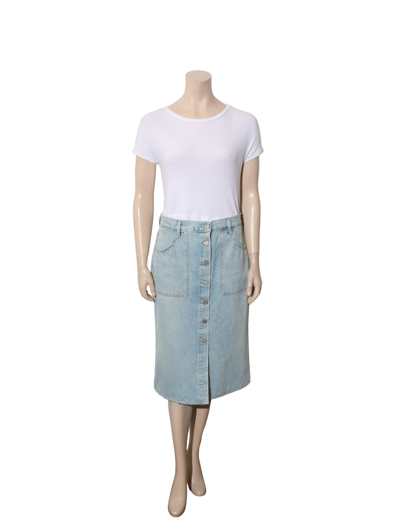 Denim Button Down Skirt