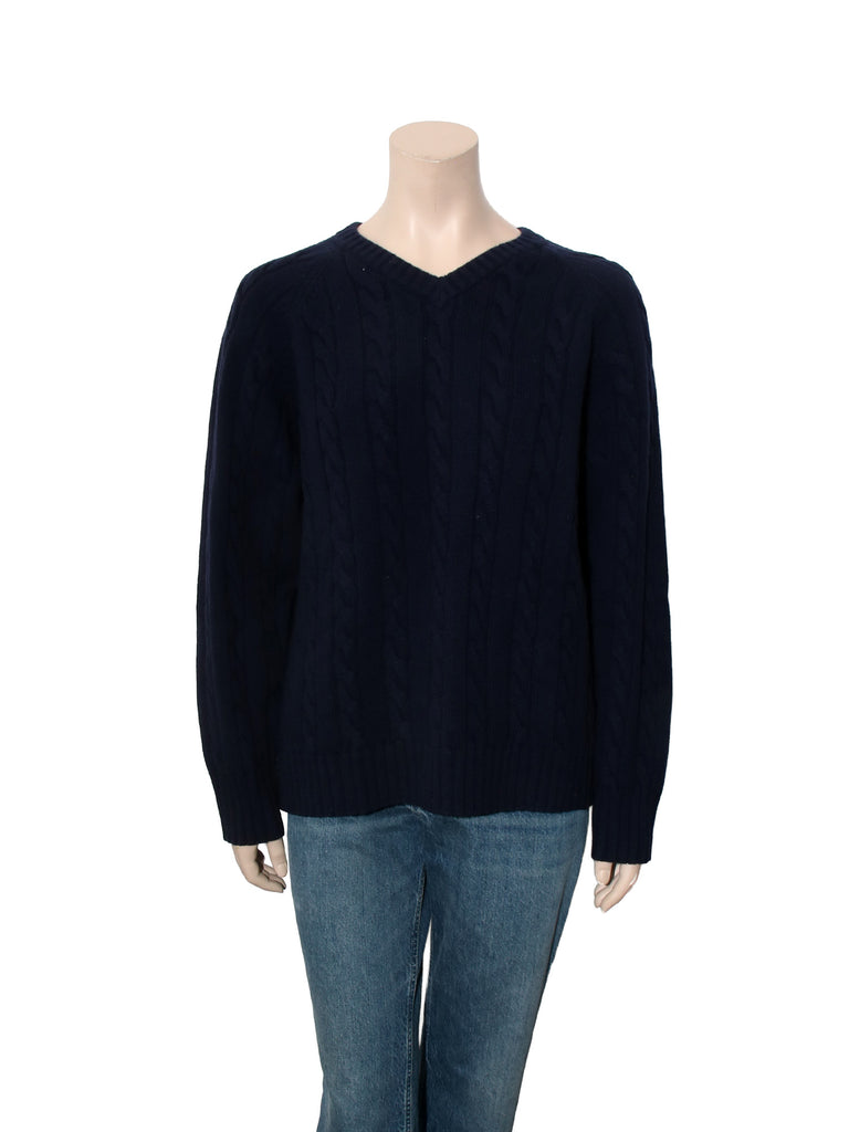 Cable Knit V-Neck Sweater