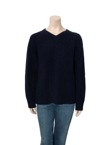 Cable Knit V-Neck Sweater