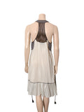 Silk Striped Sleeveless Dress