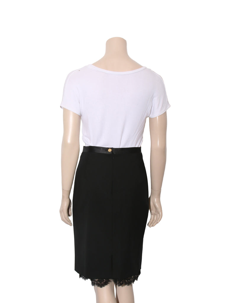 Lace Hem Pencil Skirt