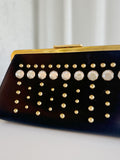 Leather Embellished Clutch