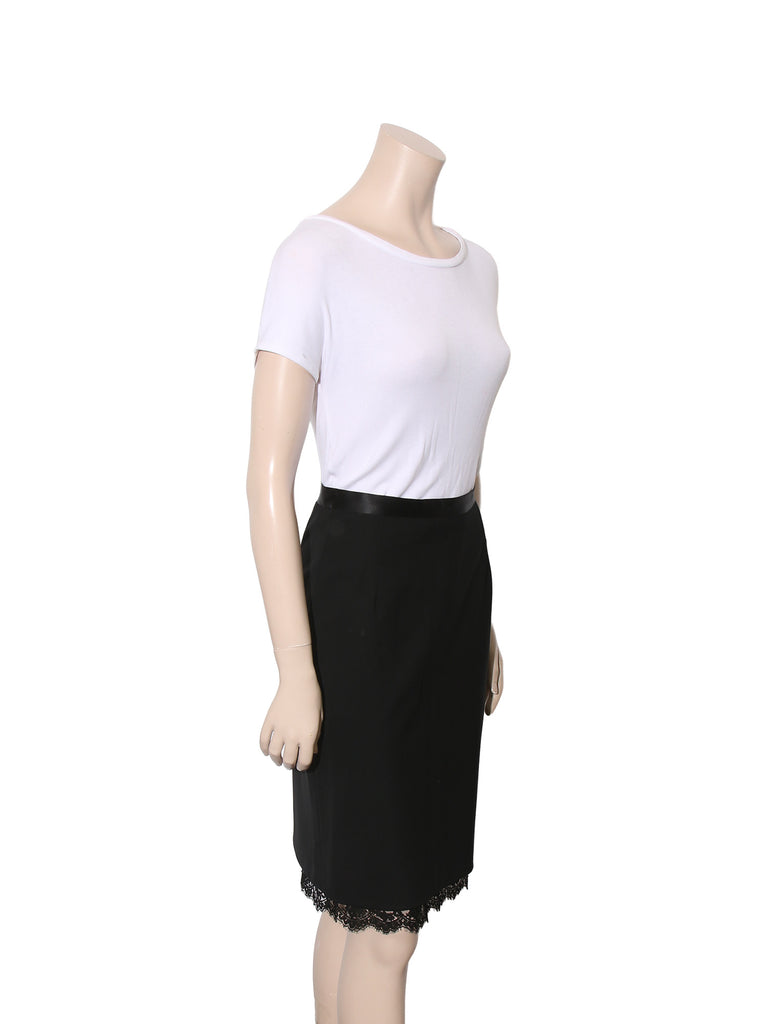 Lace Hem Pencil Skirt
