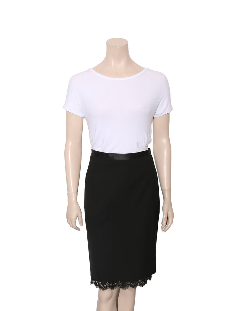 Lace Hem Pencil Skirt