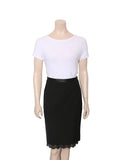 Lace Hem Pencil Skirt