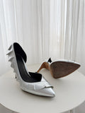 Metallic Ruffle Detail Pumps