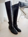 Leather Flat Knee High Boots