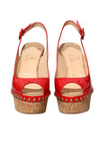 Patent Leather Studded Cork Wedge Sandals