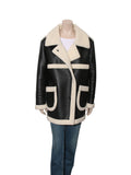 Faux Leather Shearling Coat