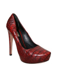 Croc Embossed Leather Pumps