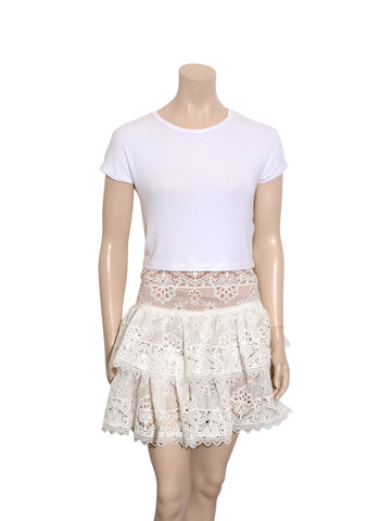 Ruffle Lace Mini Skirt