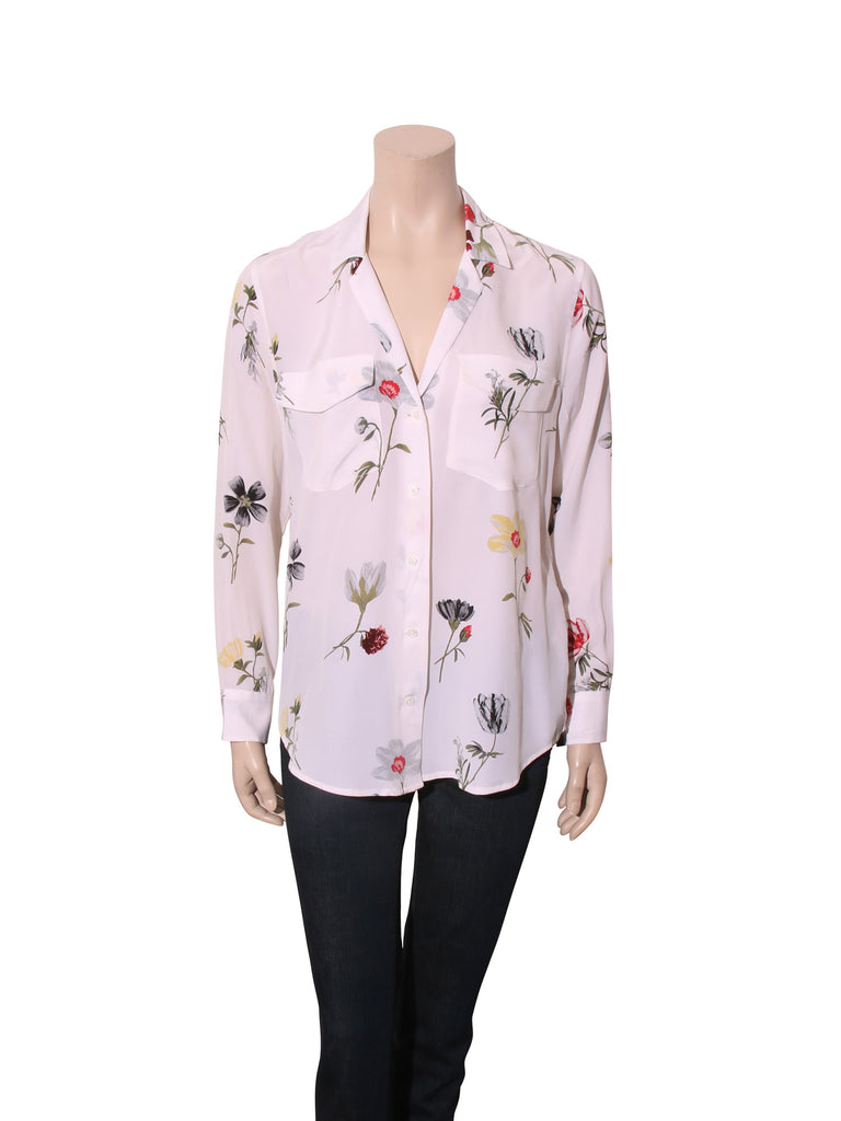 Silk Floral Button Down Shirt