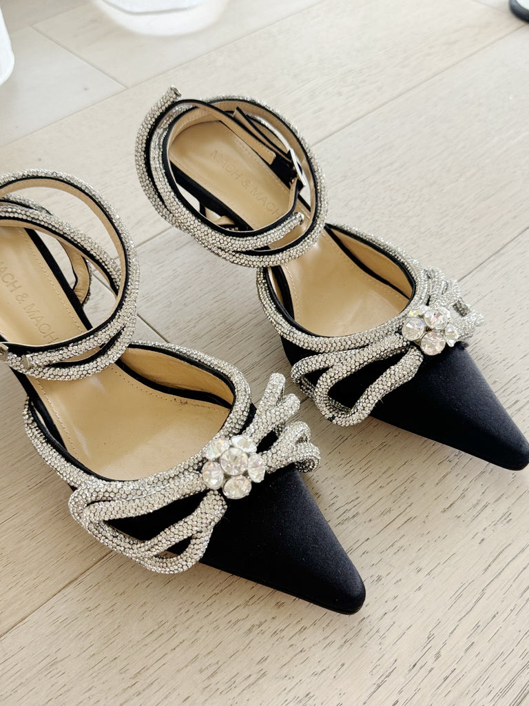 Double-Bow Satin Pumps
