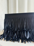 Leather Fringe Clutch Bag