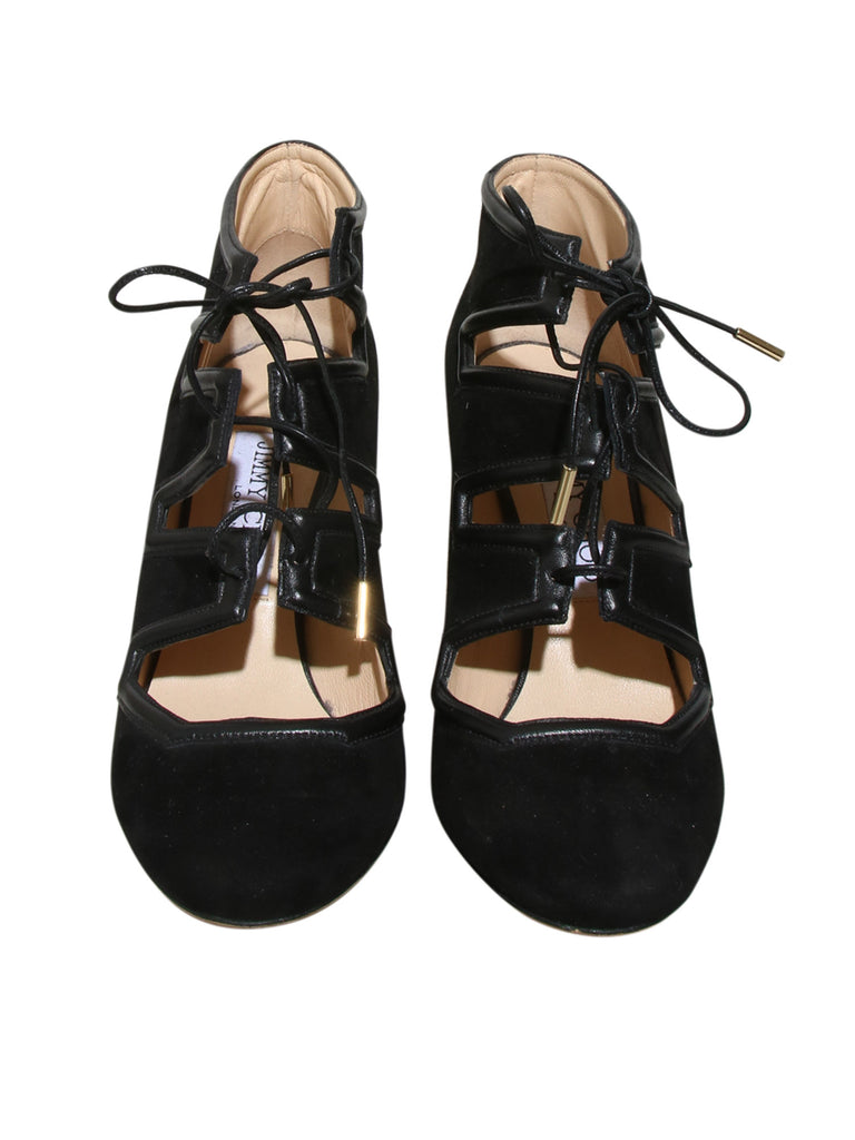 Suede Round Toe Lace Up Shoes