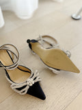 Double-Bow Satin Pumps