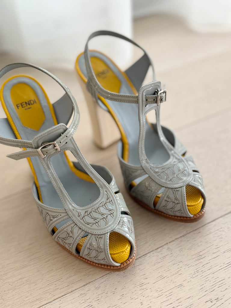 Patent Leather T-Strap Sandals