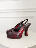 Snake Embossed Leather Sandals