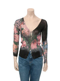 Vintage Silk Cashmere Floral Cardigan