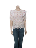 Floral Eyelet Short Sleeve Top