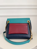 Leather Color Block Cross Body Bag