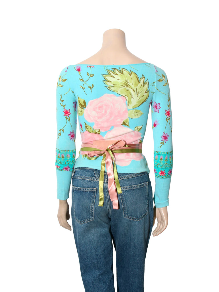 Knit Floral Print Sweater