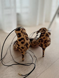 Lace Up Ponyhair Pumps
