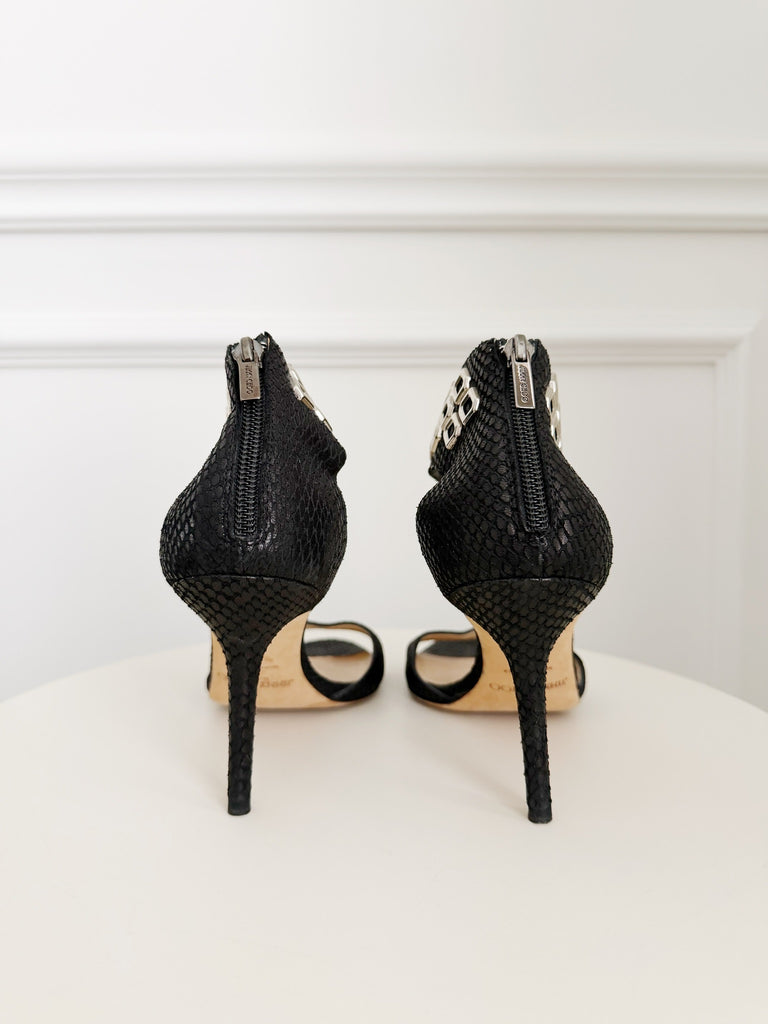 Snake Embossed Sandals