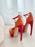 Peep-Toe Leather Heels