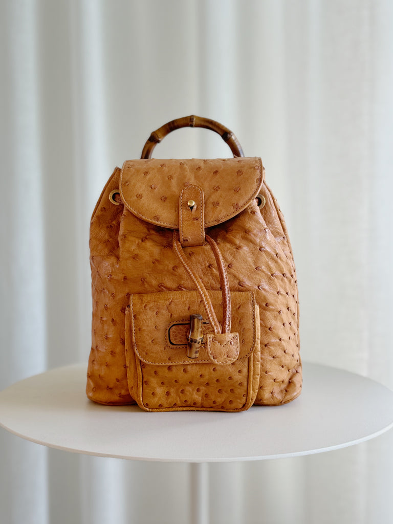 Gucci bamboo backpack vintage online