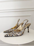 Vintage Slingback Leopard Print Pumps