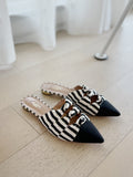 Striped Pointed Flats