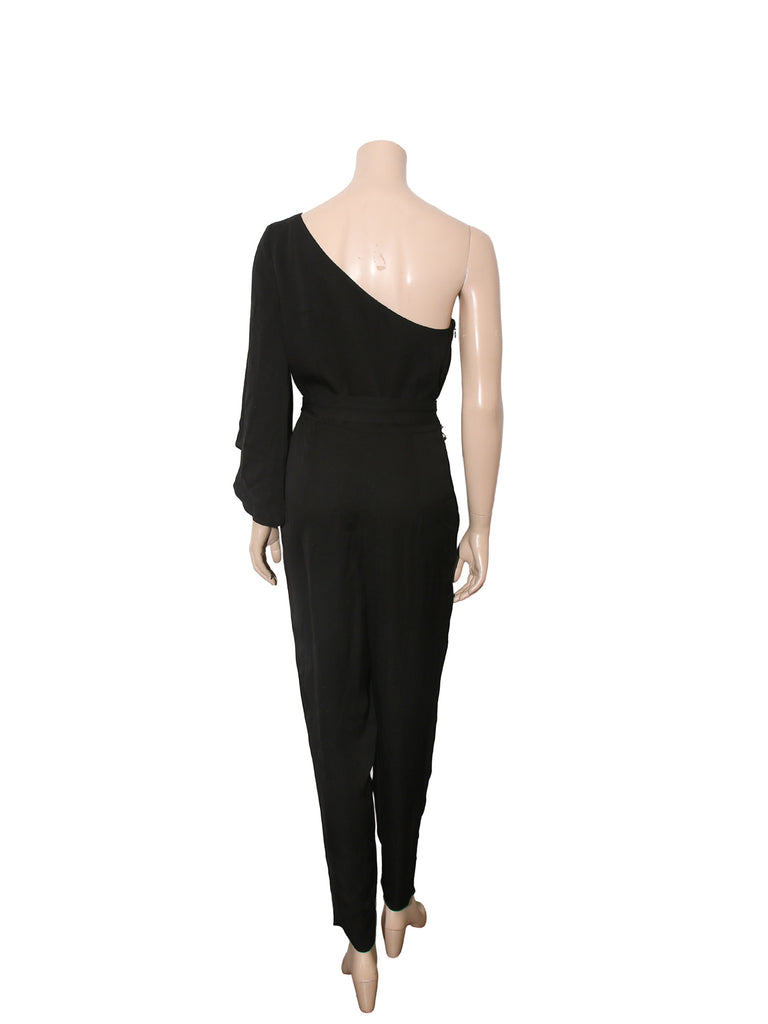 One-Sleeve Silk Jumpsuit