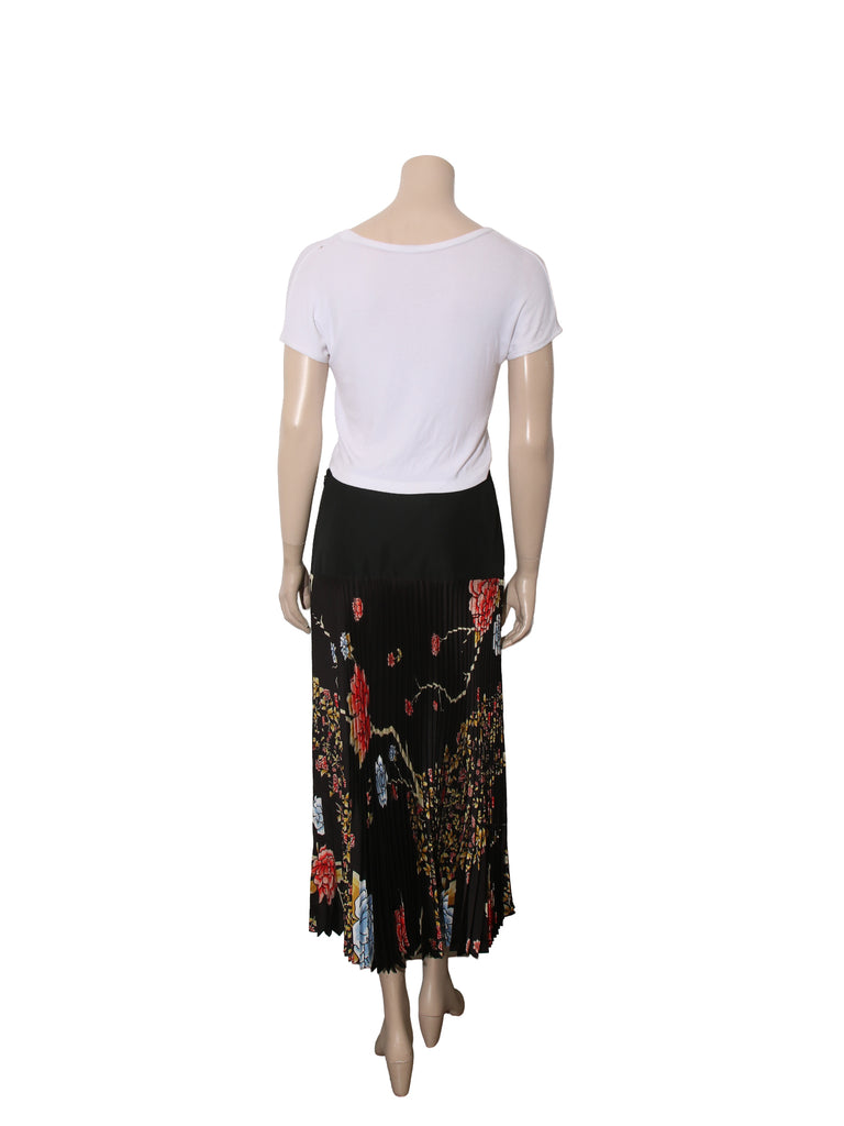 Pleated Floral Print Skirt