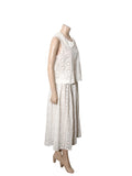 Eyelet Sleeveless Button-Down Top